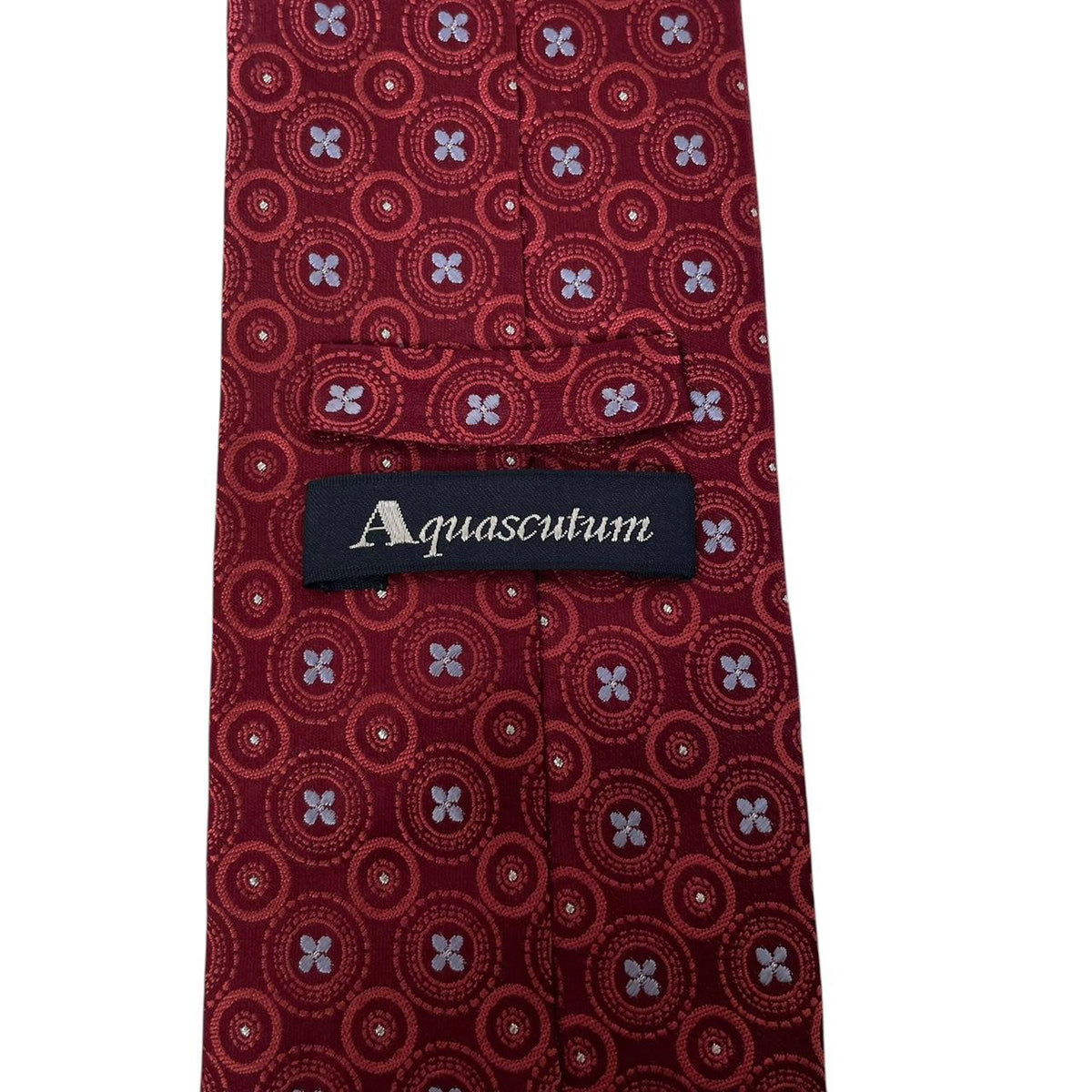Vintage Aquascutum Geometric Print Silk Tie