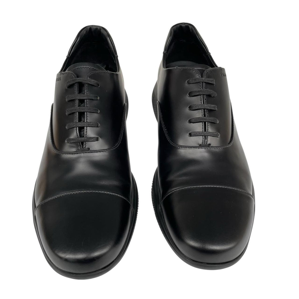 Prada Leather Toblach Leather Laced Derby Loafers Shoes UK 9