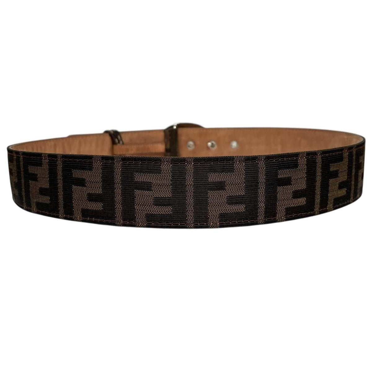 Fendi Zucca Monogram Canvas/Leather Belt