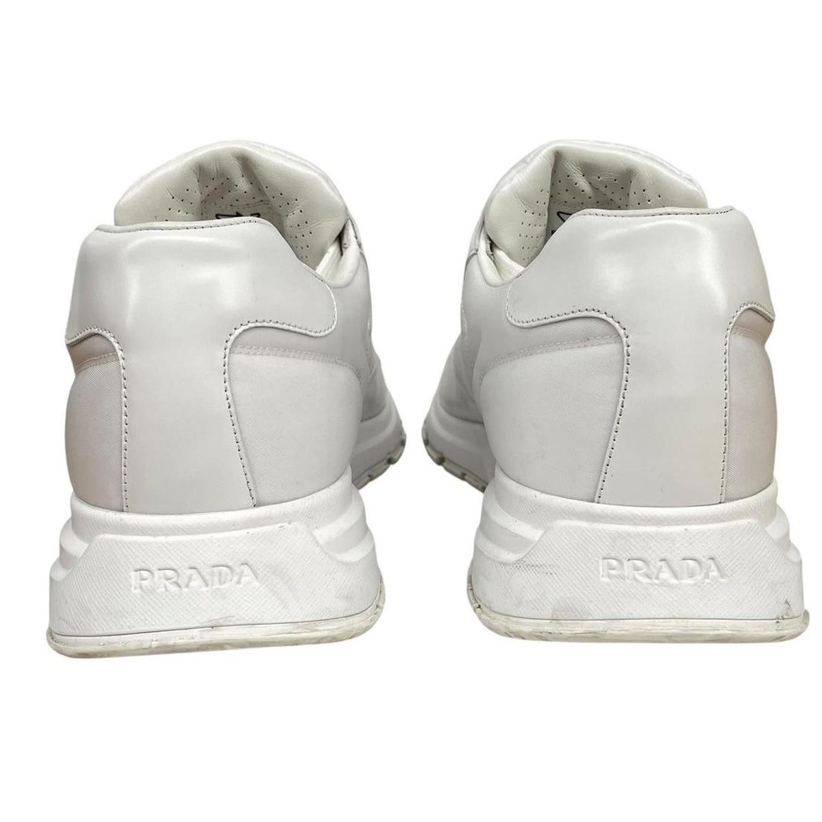 Prada Prax 01 Re-Nylon and Leather Trainers UK 12