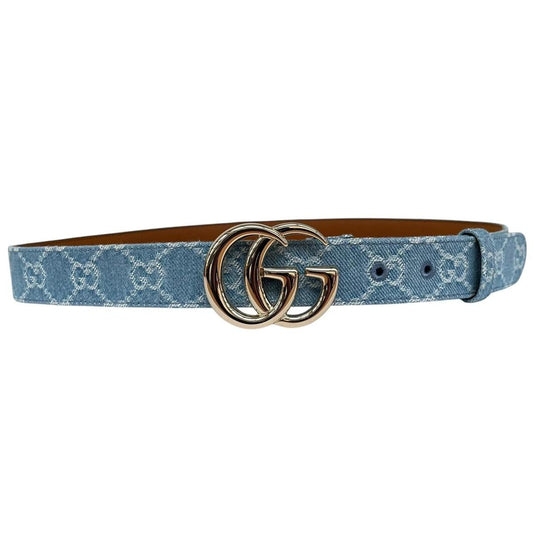 Gucci Canvas Denim Monogram Marmont Belt