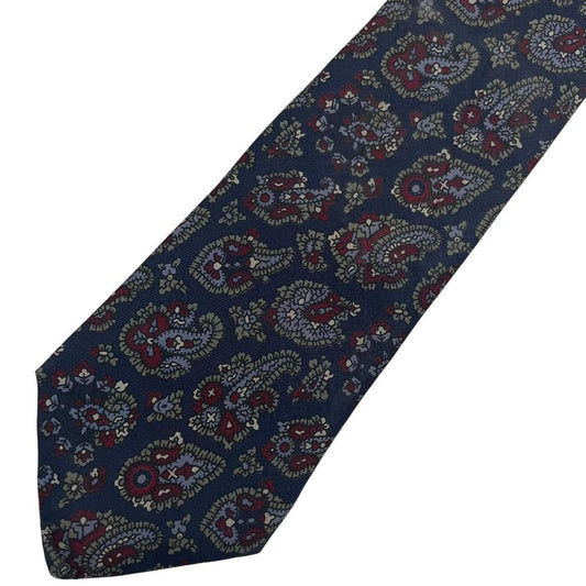Vintage 90s Burberry Paisley Print Silk Tie