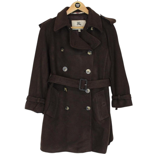 Burberry London Cashmere Wool Belted Trench Coat Small