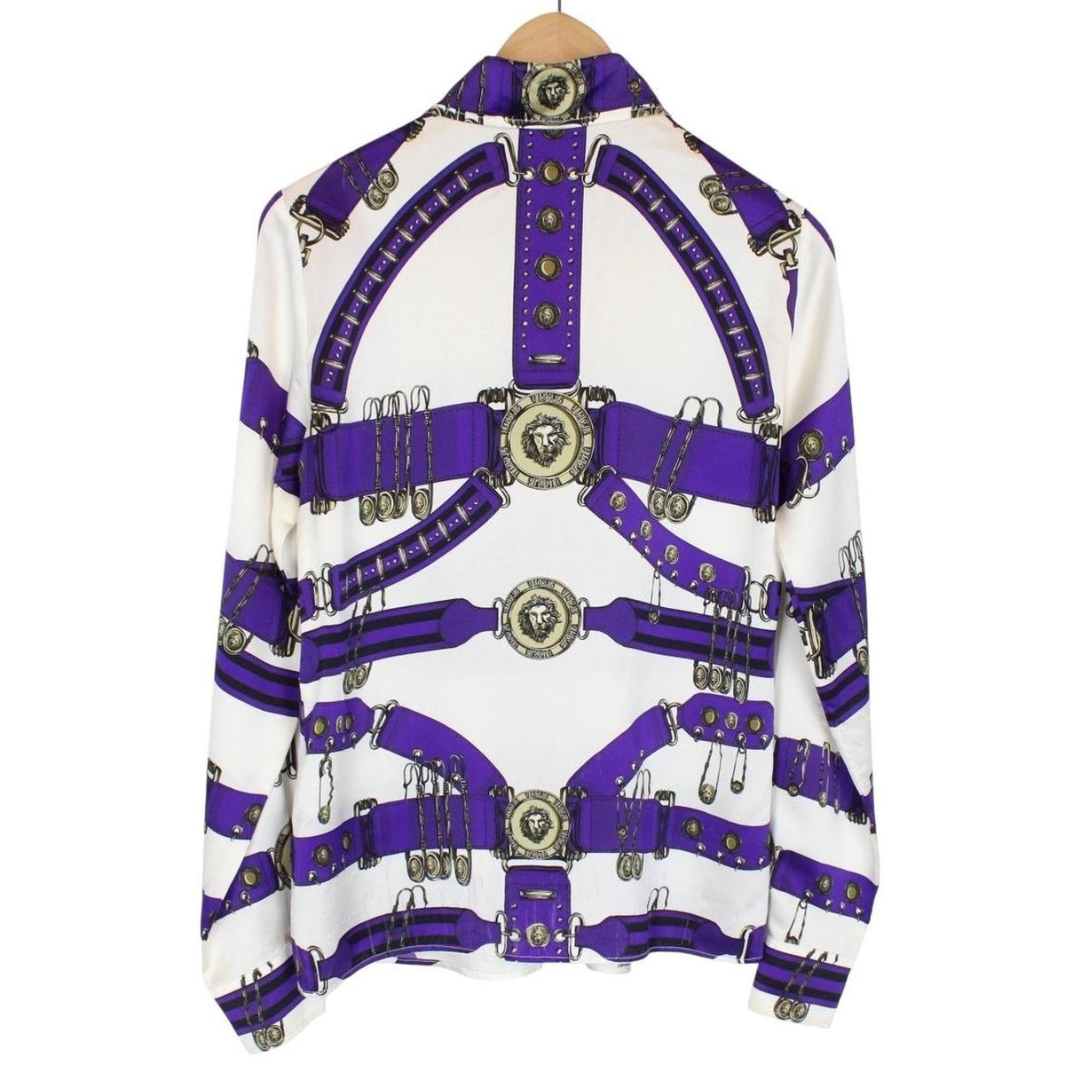 Versus Versace Belt Print Silk Shirt Medium