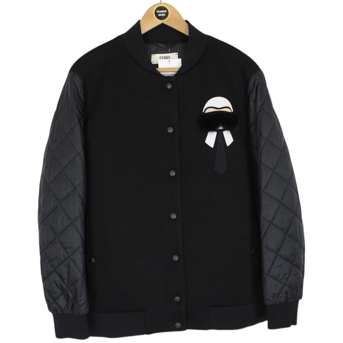 Fendi Karlito Logo Appliqué Down Bomber Jacket Large