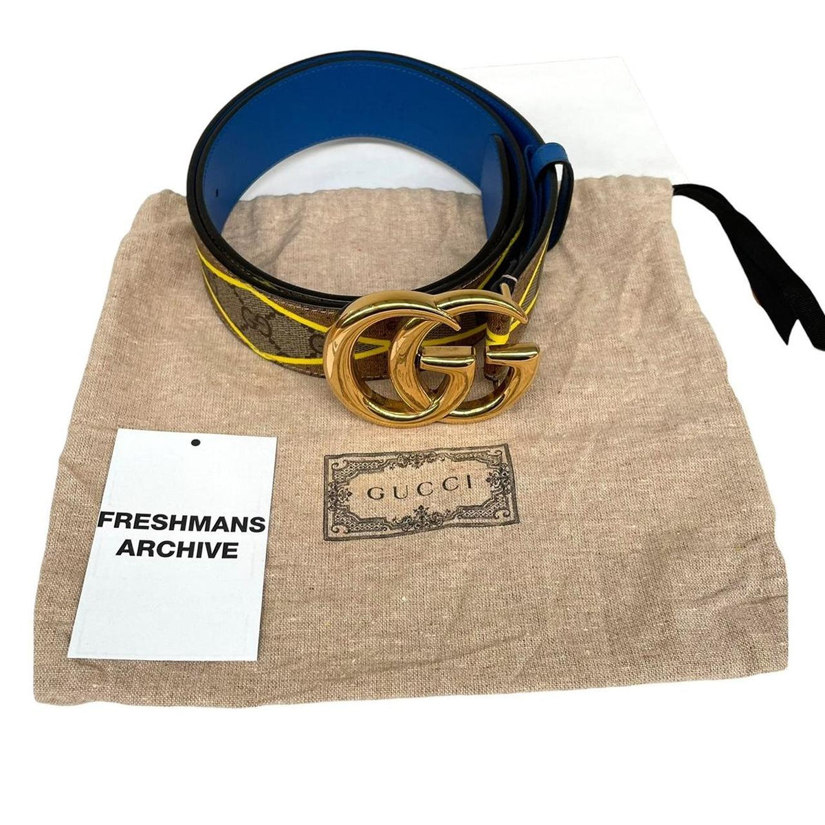 Gucci Marmont Supreme Rhombus Leather Belt with GG Buckle