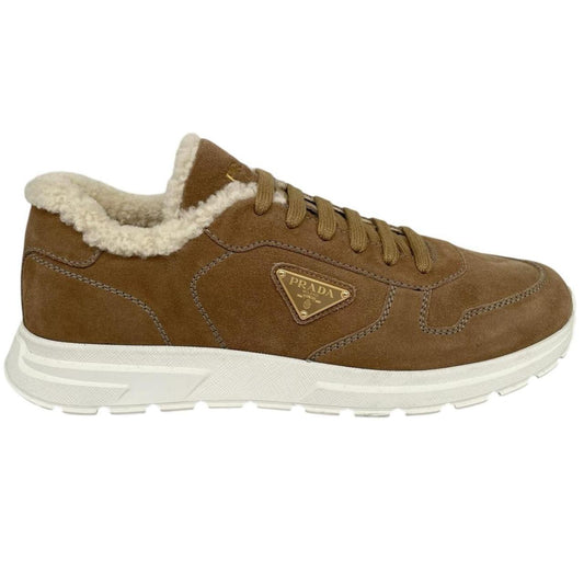 Prada Prax Suede Trainers with Shearling Lining UK 9