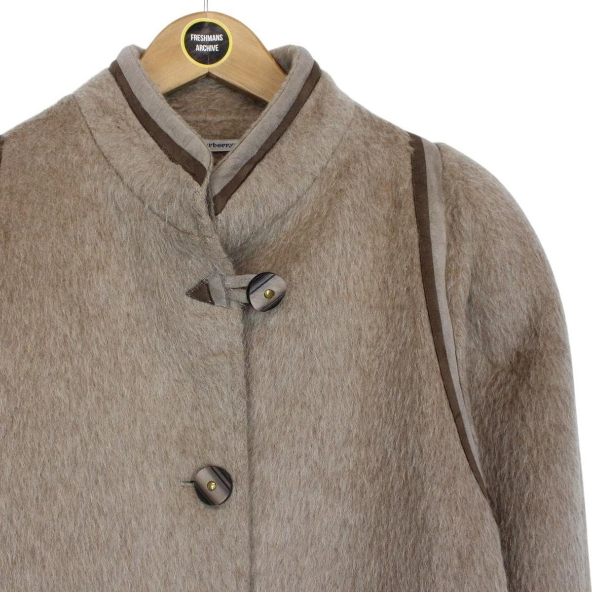 Vintage 80s Burberry Llama Wool Coat Medium