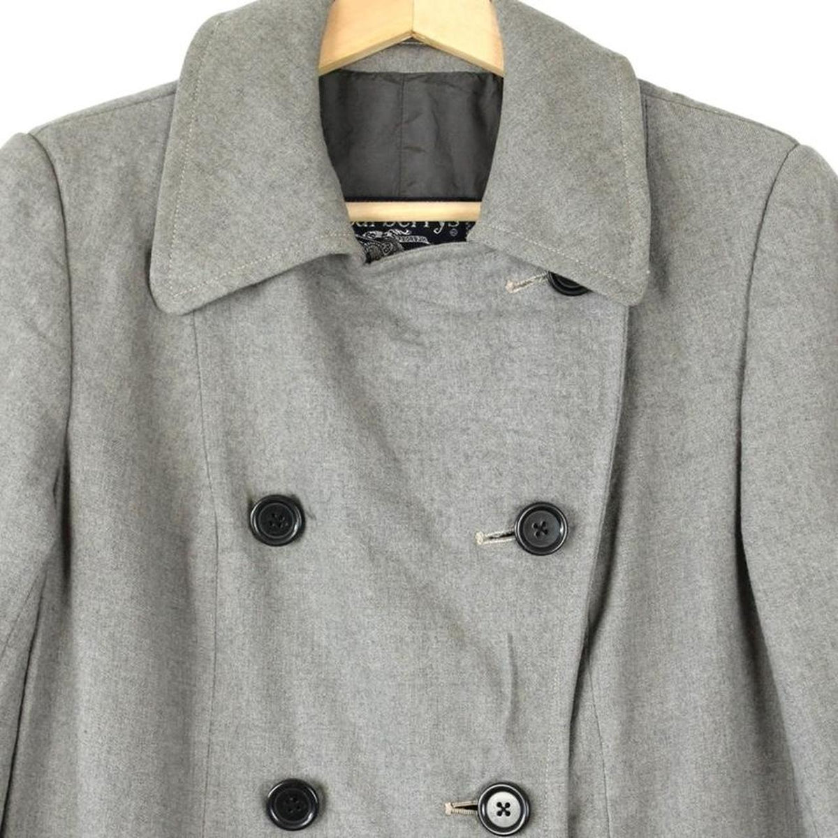 Vintage 90s Burberry Wool Trench Coat Medium