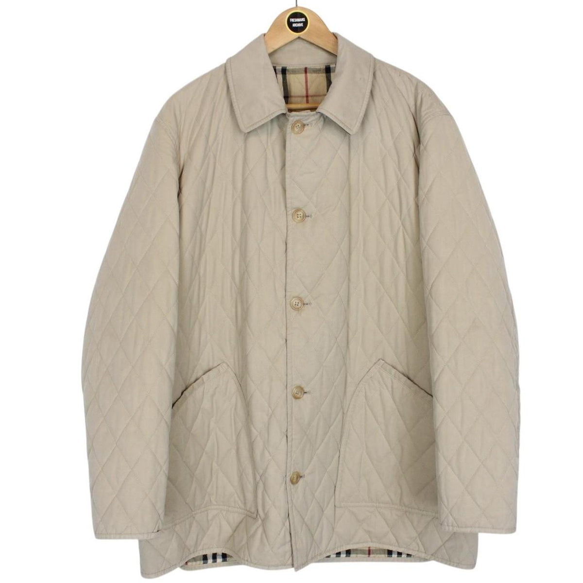 Vintage 90s Burberry Quilted Coat XL