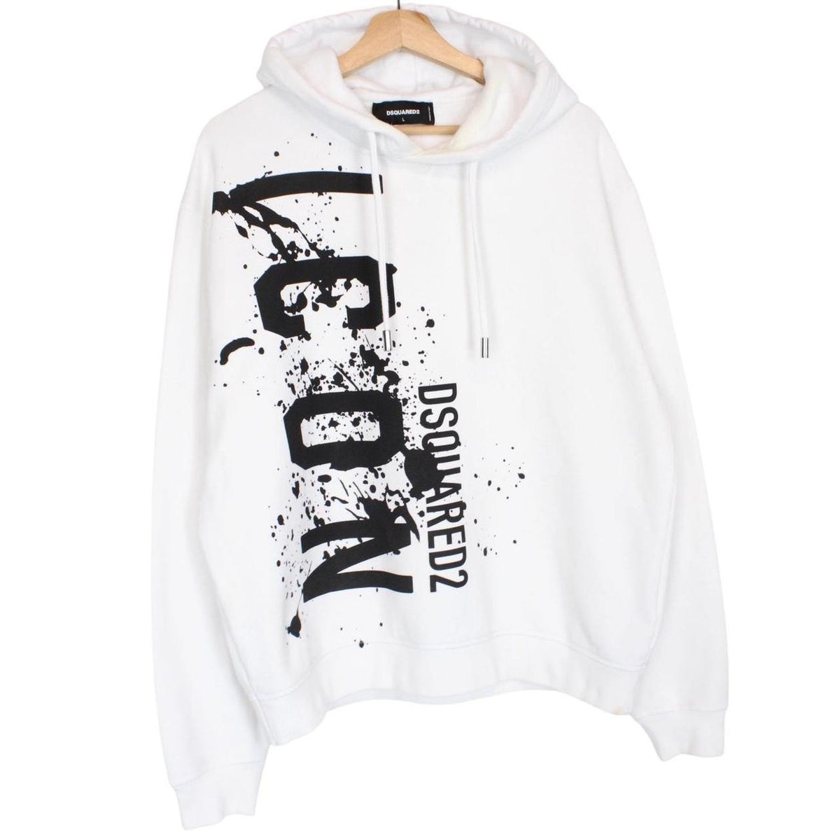 Dsquared2 Cool Fit Icon Splash Logo Hoodie Large