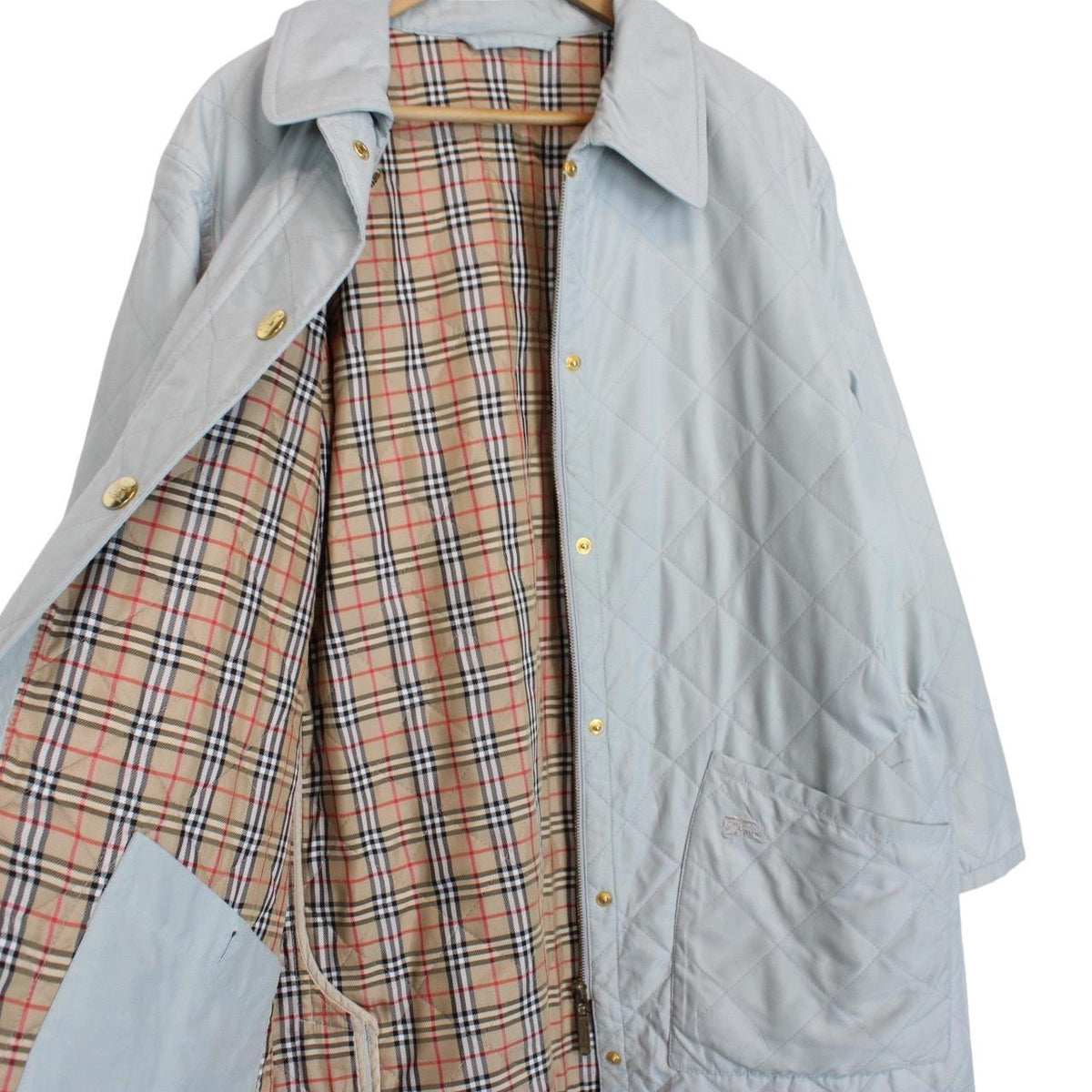 Vintage 90s Burberry Diamond Quilted Jacket XL