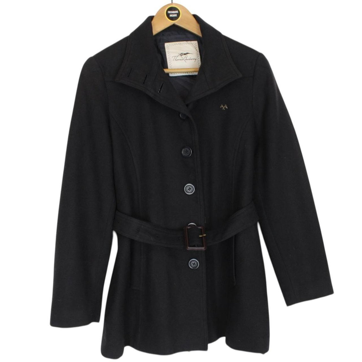 Vintage Thomas Burberry Wool Belted Coat Small