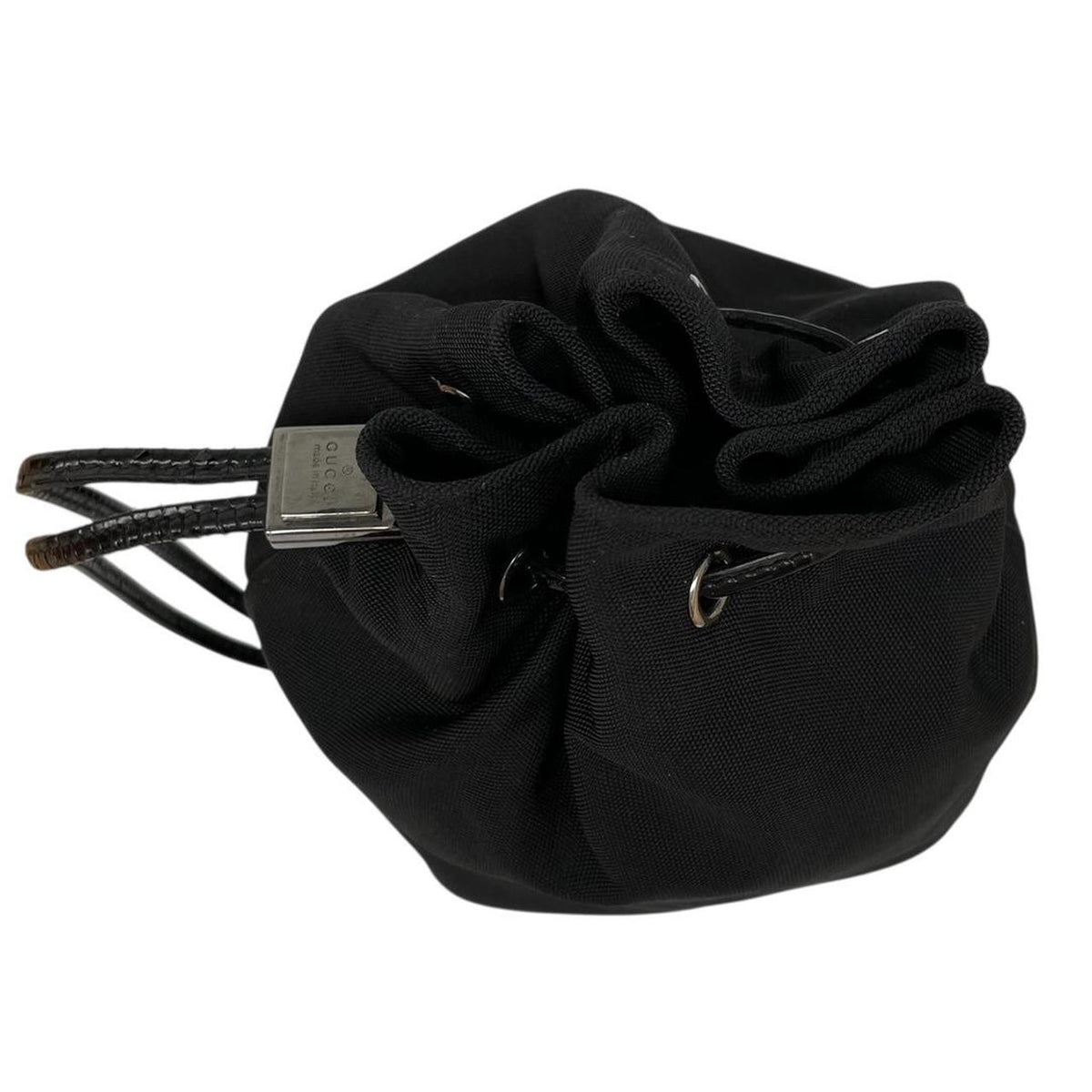 Gucci Nylon Canvas Drawstring Clutch Bag