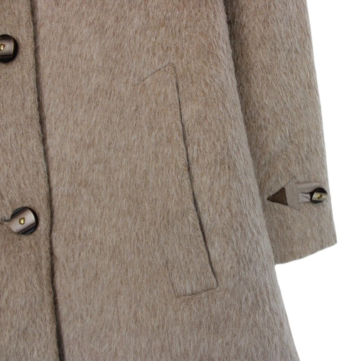 Vintage 80s Burberry Llama Wool Coat Medium