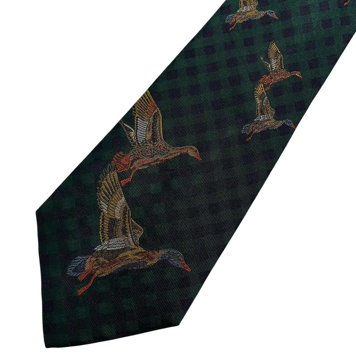 Vintage Polo Ralph Lauren Ducks Embroidered Silk Tie