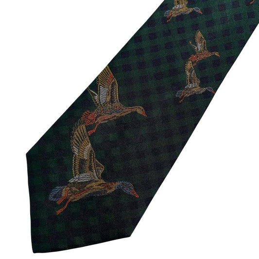 Vintage Polo Ralph Lauren Ducks Embroidered Silk Tie
