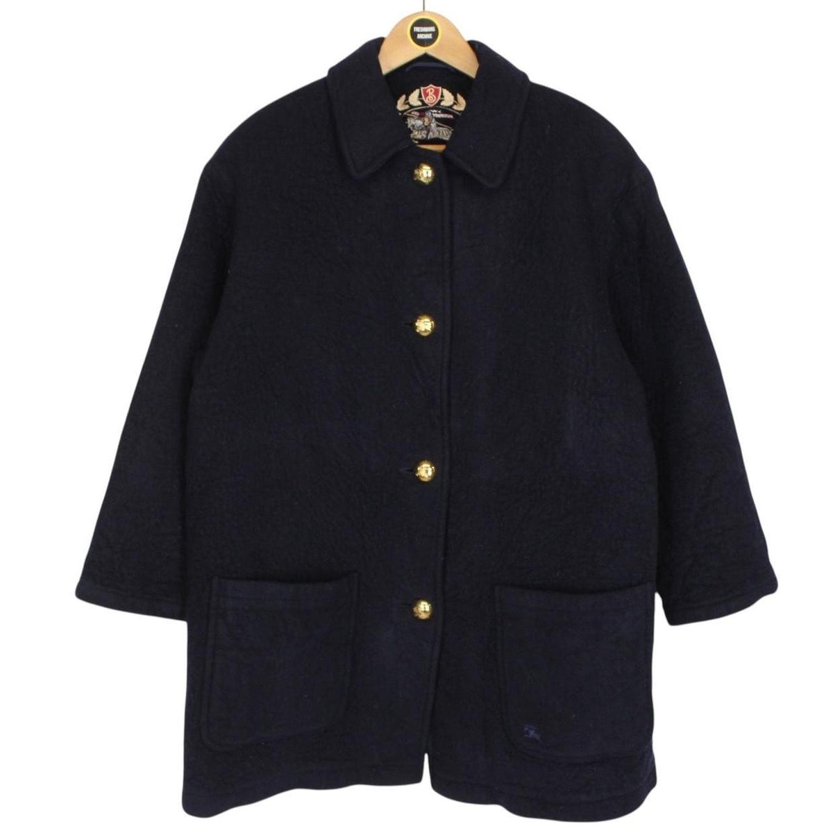 Vintage 90s Burberry Lambswool Coat Large