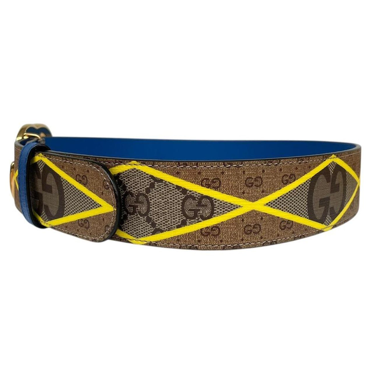 Gucci Marmont Supreme Rhombus Leather Belt with GG Buckle