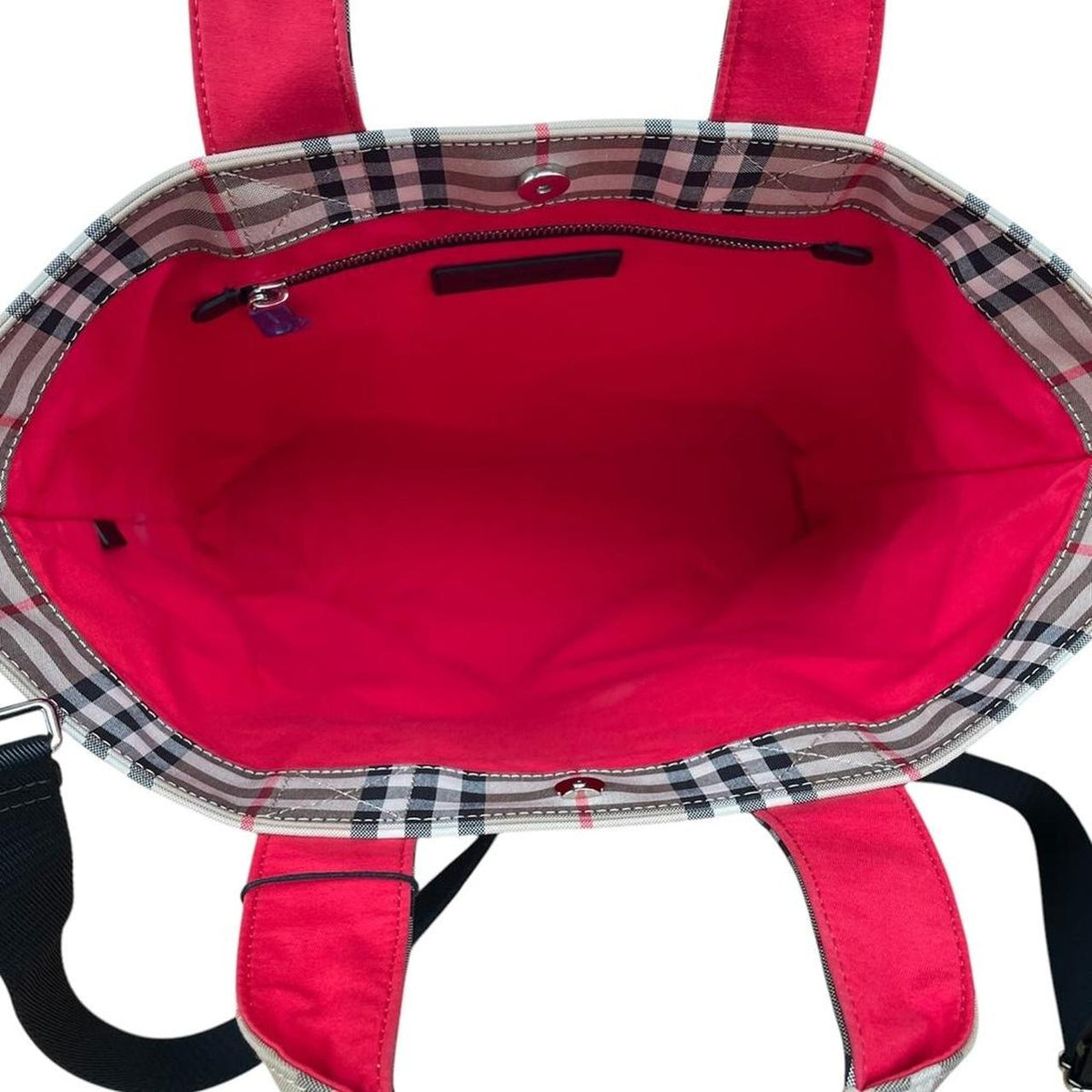 Burberry Nova Check Logo Applique Satchel Tote Bag
