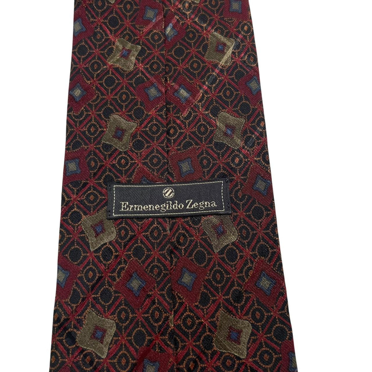 Ermenegildo Zegna Abstract Print Silk Tie
