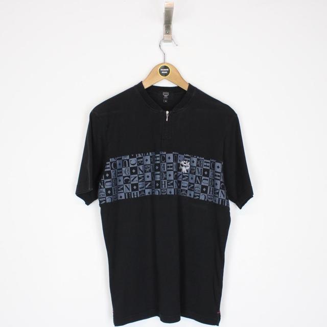 Vintage MCM 1/4 Zip Spellout T-Shirt Small