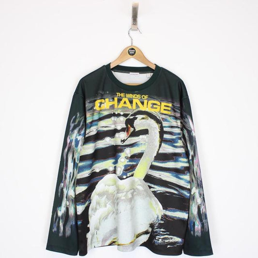 Burberry Swan Print T-Shirt Large