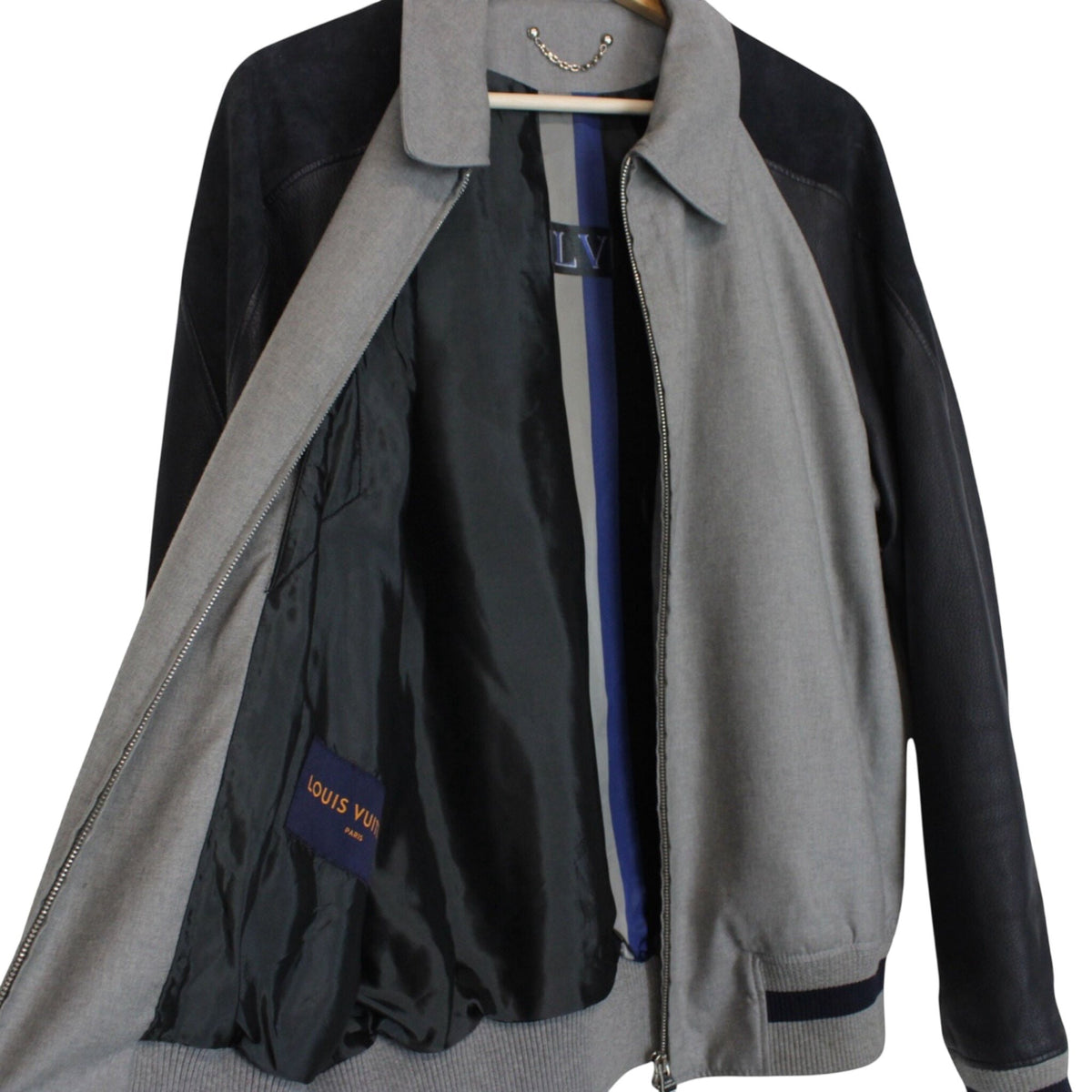 Louis Vuitton Floral Wool/Leather Jacket Large